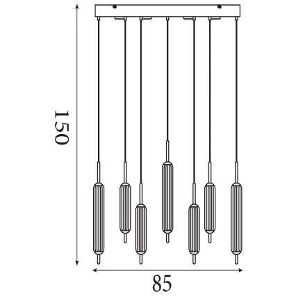 Searchlight - LED-dæmpbar pendel med wireophæng CATTAIL LED/33W/230V
