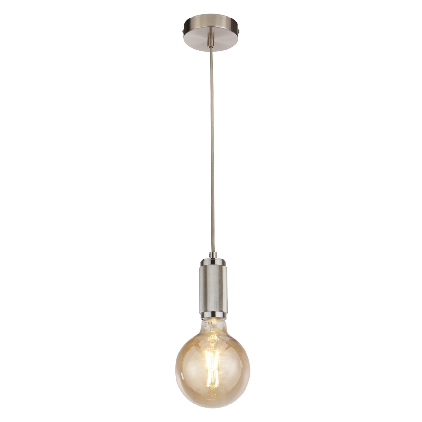Searchlight - Pendel på kabel SUSPENSION 1xE27/60W/230V sølv