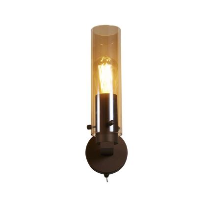 Searchlight - Væglampe SWEDEN 1xE27/60W/230V brun/røgfarvet