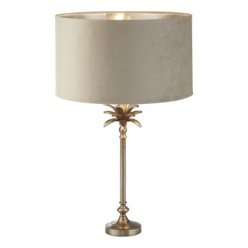 Searchlight - Bordlampe PALM 1xE27/10W/230V beige/mat krom