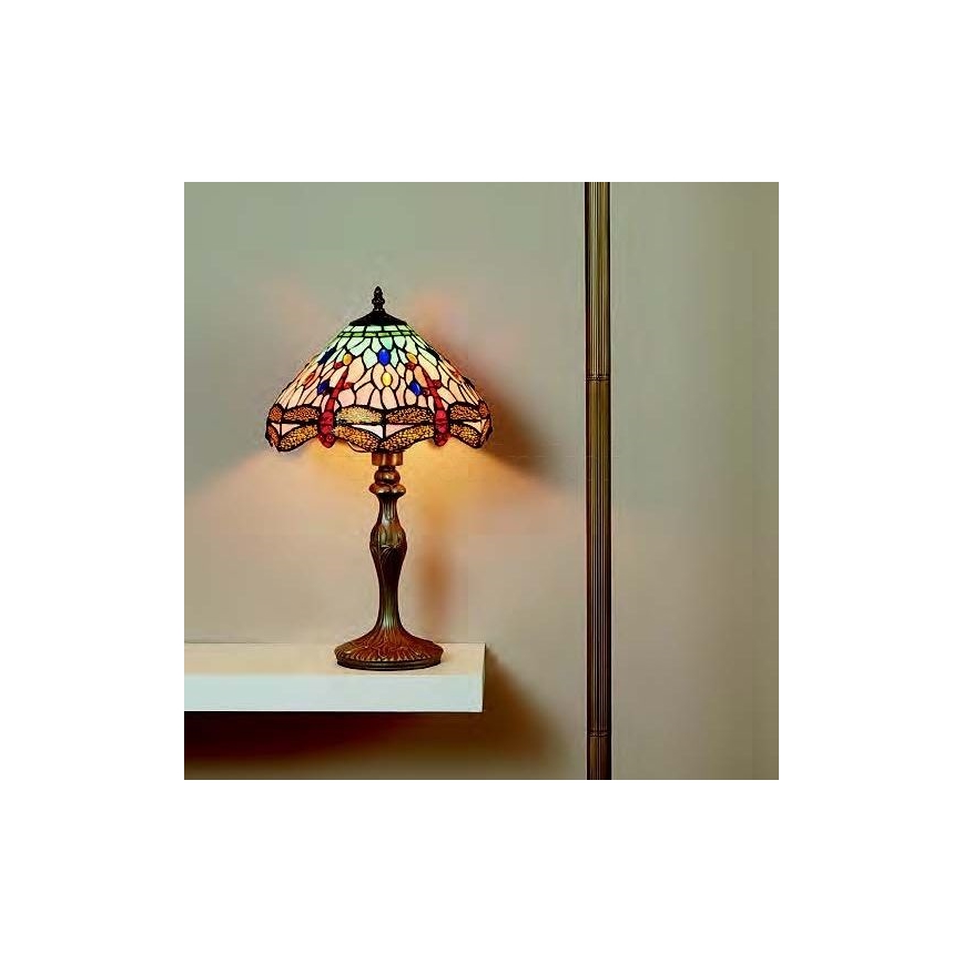 Searchlight - Tiffany-bordlampe DRAGONFLY 1xE27/60W/230V