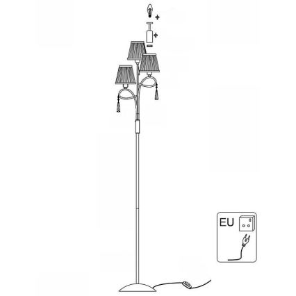 Searchlight - Gulvlampe SIMPLICITY 3xE14/60W/230V skinnende krom