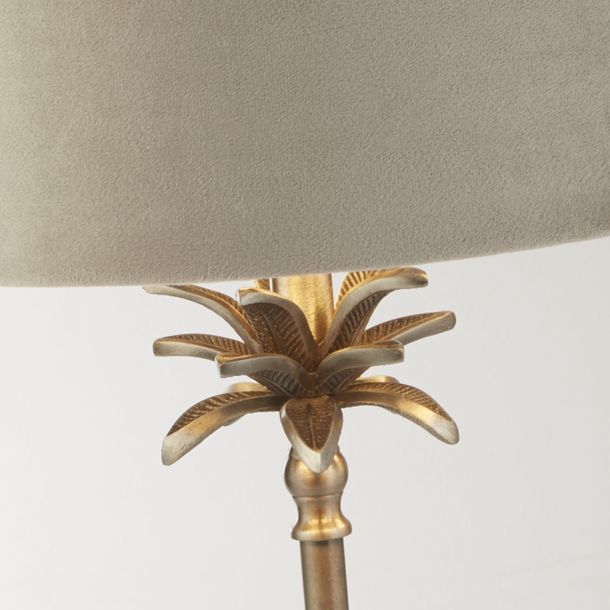 Searchlight - Bordlampe PALM 1xE27/10W/230V beige/mat krom