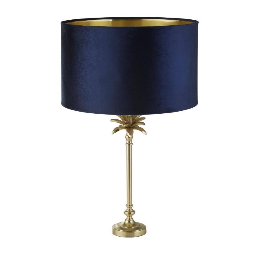 Searchlight - Bordlampe PALM 1xE27/10W/230V blå/guldfarvet
