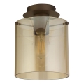 Searchlight - Loftlampe SWEDEN 1xE27/60W/230V Ø 22 cm brun/røgfarvet