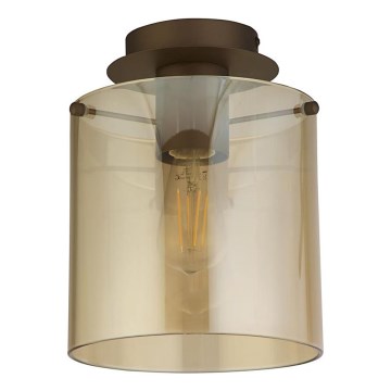 Searchlight - Loftlampe SWEDEN 1xE27/60W/230V Ø 22 cm brun/røgfarvet