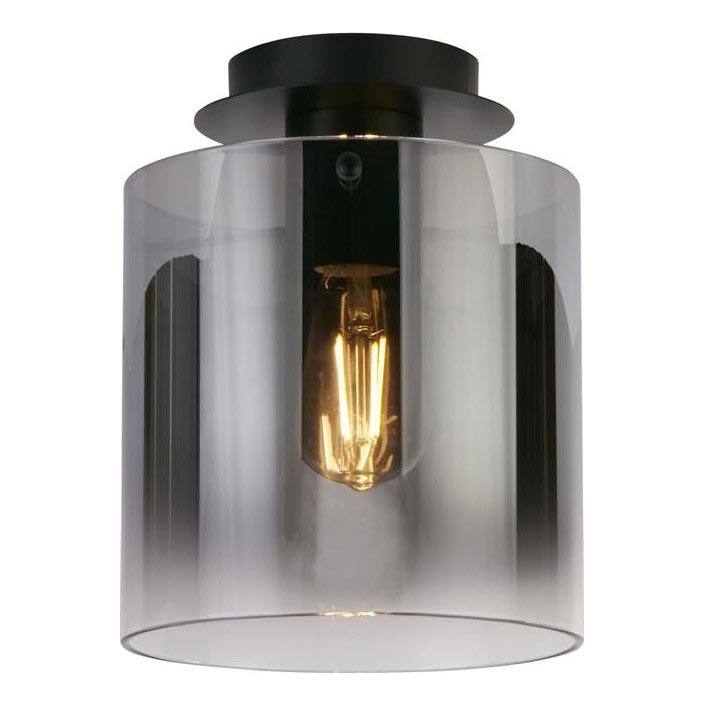 Searchlight - Loftlampe SWEDEN 1xE27/60W/230V Ø 22 cm sort/røget