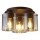 Searchlight - Loftlampe SWEDEN 3xE27/60W/230V Ø 39 cm brun/røgfarvet