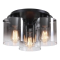 Searchlight - Loftlampe SWEDEN 3xE27/60W/230V Ø 39 cm sort/røget