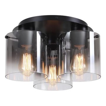 Searchlight - Loftlampe SWEDEN 3xE27/60W/230V Ø 39 cm sort/røget