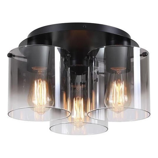 Searchlight - Loftlampe SWEDEN 3xE27/60W/230V Ø 39 cm sort/røget