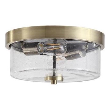 Searchlight - Loftlampe til badeværelse PRESTON 2xE27/60W/230V IP44 Ø 33 cm, messing