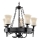 Searchlight - Lysekrone med kæde CARTWHEEL 5xE27/60W/230V sort
