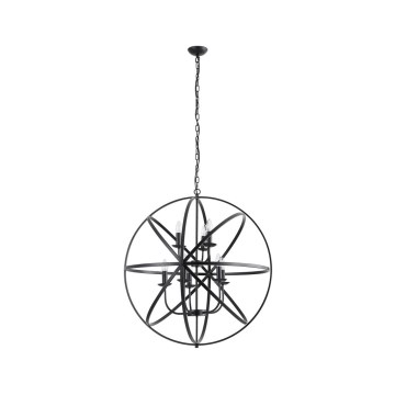 Searchlight - Lysekrone med kæde ORBIT 8xE14/60W/230V sort