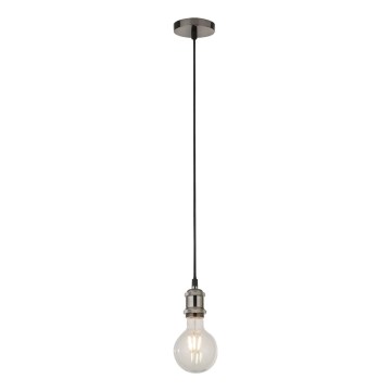 Searchlight - Pendel med kabel SUSPENSION 1xE27/60W/230V sølvfarvet
