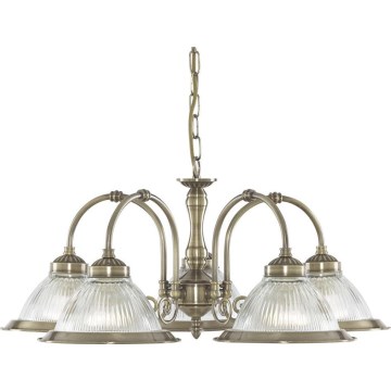 Searchlight - Pendel med kædeophæng AMERICAN DINER 5xE27/60W/230V messing