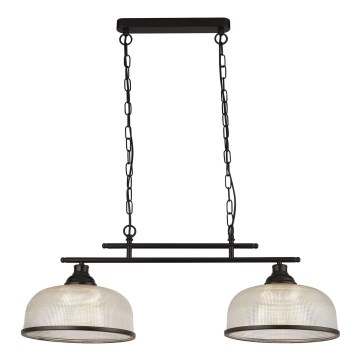Searchlight - Pendel med kædeophæng BISTRO 2xE27/60W/230V sort