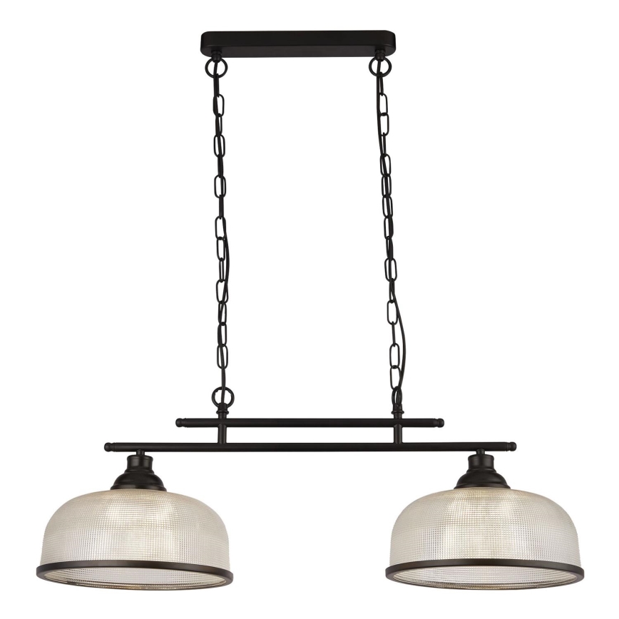 Searchlight - Pendel med kædeophæng BISTRO 2xE27/60W/230V sort