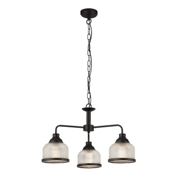 Searchlight - Pendel med kædeophæng BISTRO 3xE27/60W/230V sort