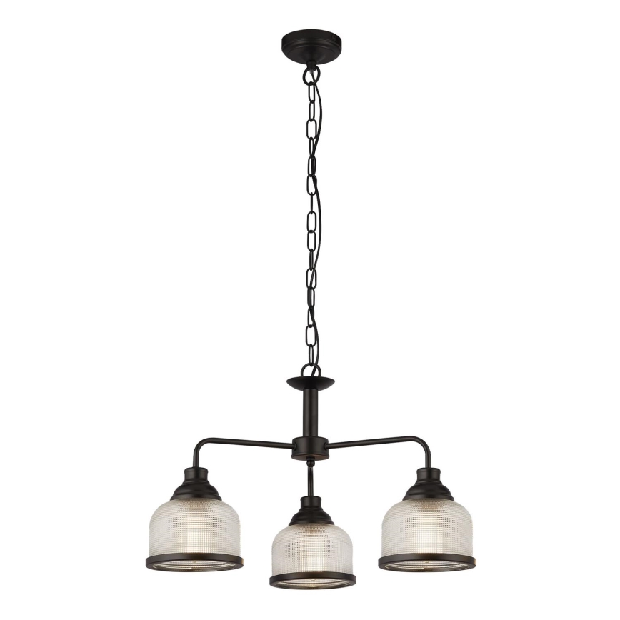 Searchlight - Pendel med kædeophæng BISTRO 3xE27/60W/230V sort