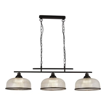 Searchlight - Pendel med kædeophæng BISTRO 3xE27/60W/230V sort