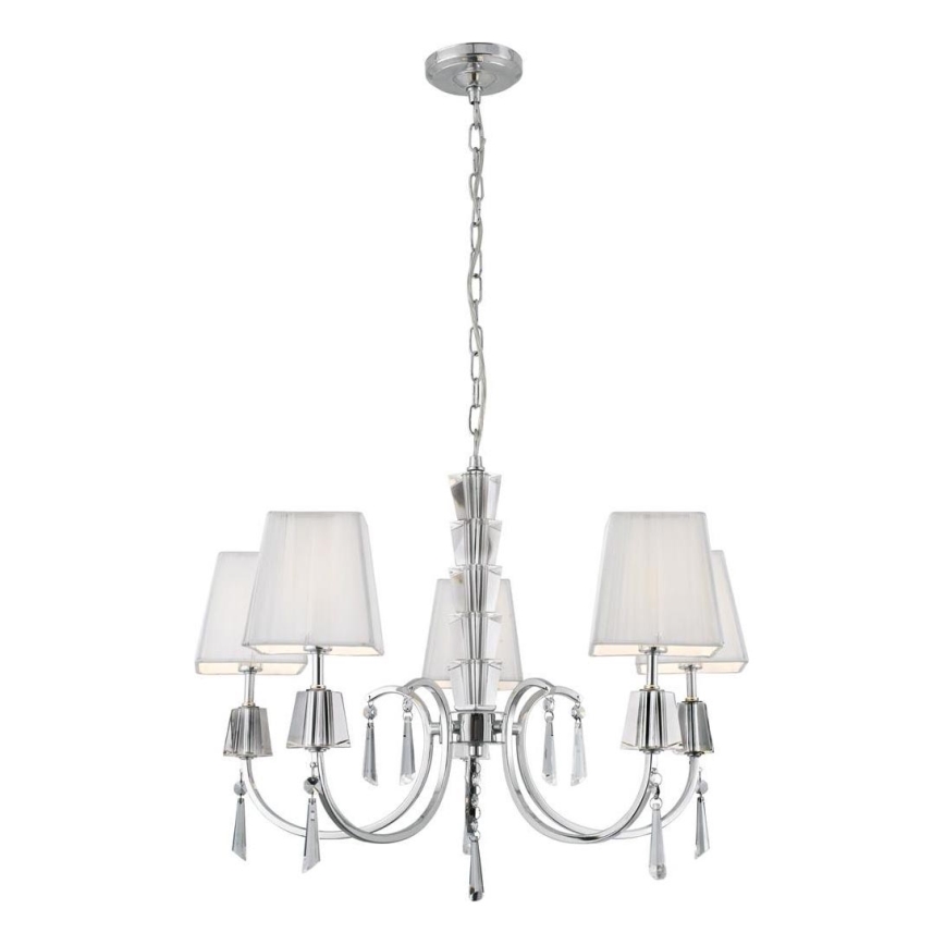 Searchlight - Pendel med kædeophæng PORTICO 5xG9/33W/230V skinnende krom