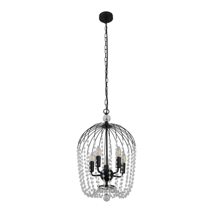 Searchlight - Pendel med kædeophæng SHOWER 5xE14/60W/230V sort
