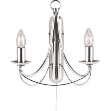 Searchlight - Væglampe MAYPOLE 2xE14/40W/230V skinnende krom