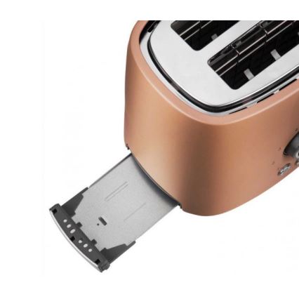 Sencor - 2-skives brødrister med opvarmningsrist 1000W/230V kobberfarvet