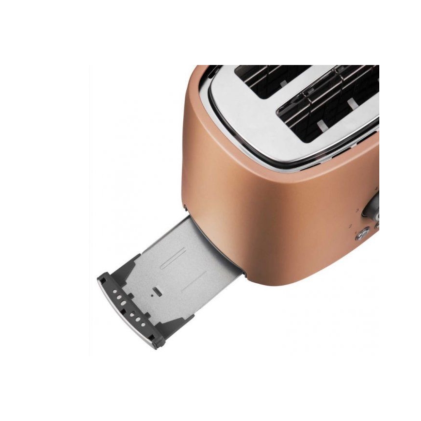 Sencor - 2-skives brødrister med opvarmningsrist 1000W/230V kobberfarvet