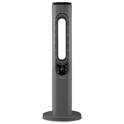 Sencor - Bladløs tårnvarmeblæser med keramisk element 1200/2000W/230V antracit + fjernbetjening