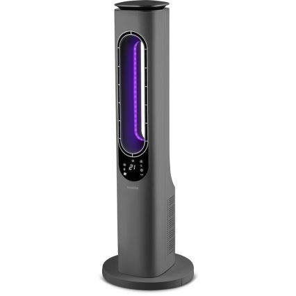 Sencor - Bladløs tårnvarmeblæser med keramisk element 1200/2000W/230V antracit + fjernbetjening