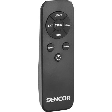 Sencor - Bladløs tårnvarmeblæser med keramisk element 1200/2000W/230V antracit + fjernbetjening