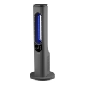 Sencor - Bladløs tårnventilator med keramisk varmelegeme 1200/2000W/230V i antracit + fjernbetjening