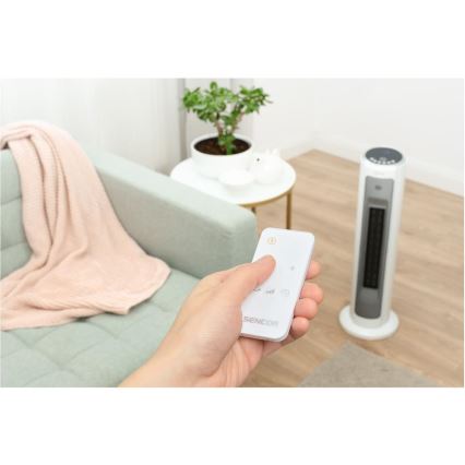 Sencor - Varmeblæser med keramisk varmeelement 2200W/230V Wi-Fi hvid + fjernbetjening