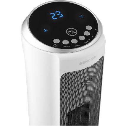 Sencor - Varmeblæser med keramisk varmeelement 2200W/230V Wi-Fi hvid + fjernbetjening