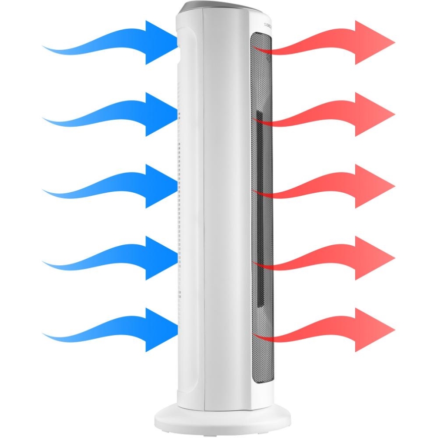 Sencor - Varmeblæser med keramisk varmeelement 2200W/230V Wi-Fi hvid + fjernbetjening