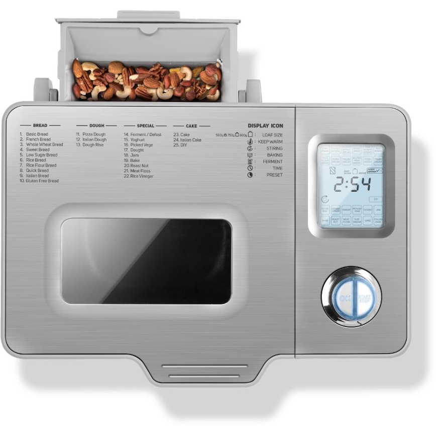 Sencor - Brødmaskine til hjemmebrug 550W/230V mat krom