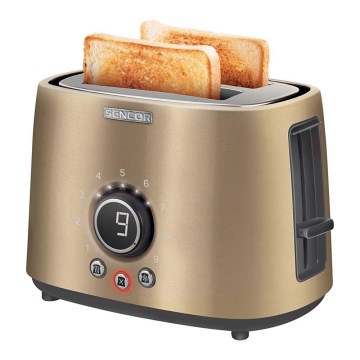 Sencor - Brødrister med 2 åbninger 1000W/230V beige