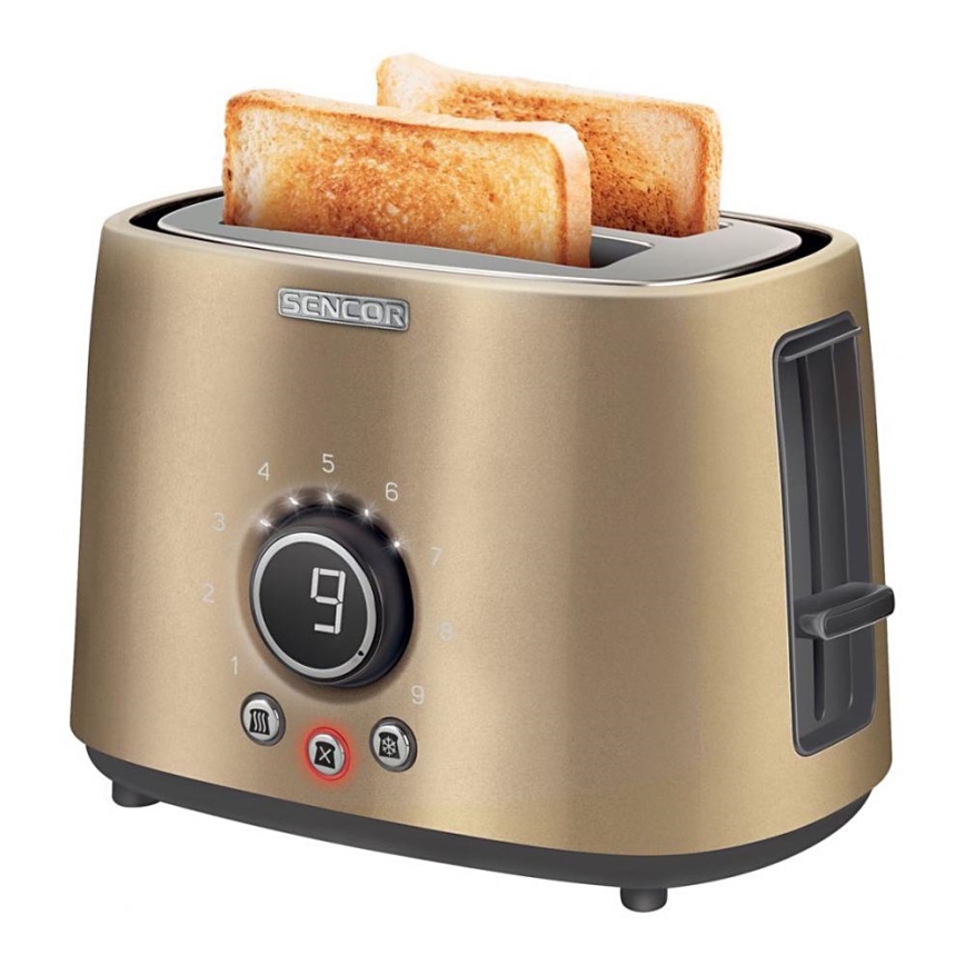 Sencor - Brødrister med 2 åbninger 1000W/230V beige
