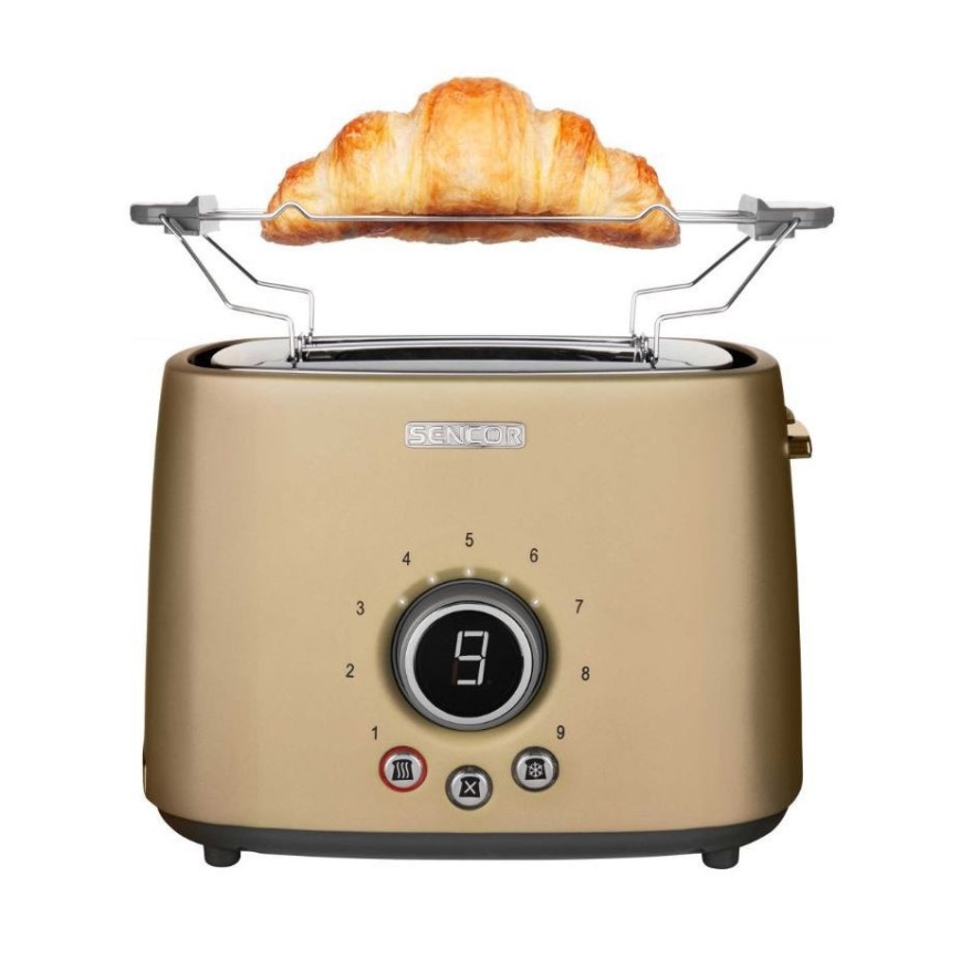 Sencor - Brødrister med 2 åbninger 1000W/230V beige