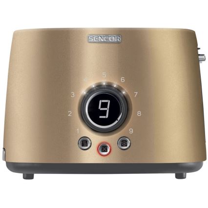 Sencor - Brødrister med 2 åbninger 1000W/230V beige