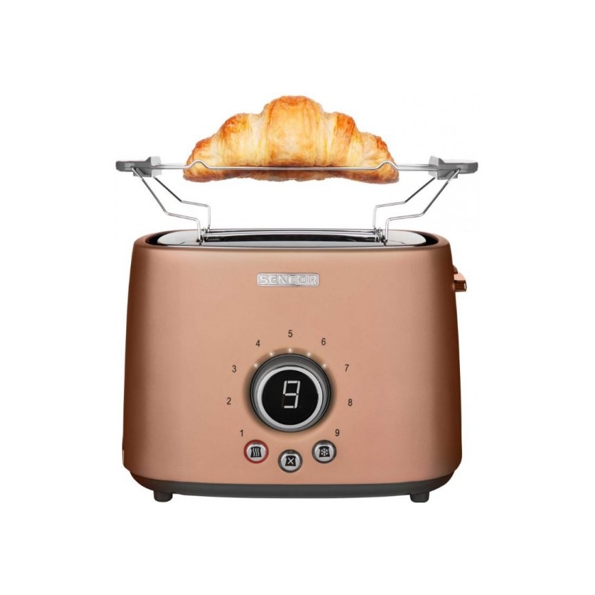 Sencor - Brødrister med 2 åbninger 1000W/230V kobberfarvet