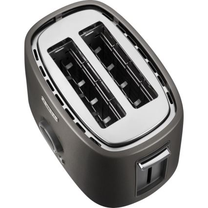 Sencor - Brødrister med 2 åbninger og grillfunktion, 1000 W/230 V, antracit