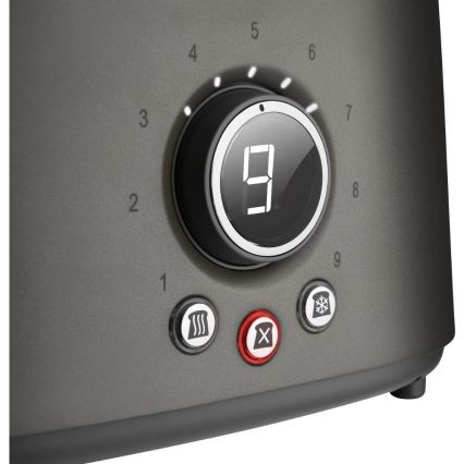 Sencor - Brødrister med 2 åbninger og grillfunktion, 1000 W/230 V, antracit