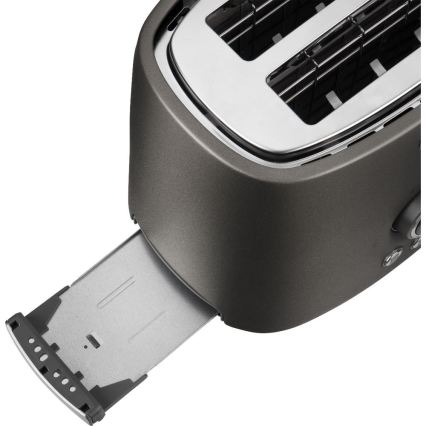Sencor - Brødrister med 2 åbninger og grillfunktion, 1000 W/230 V, antracit