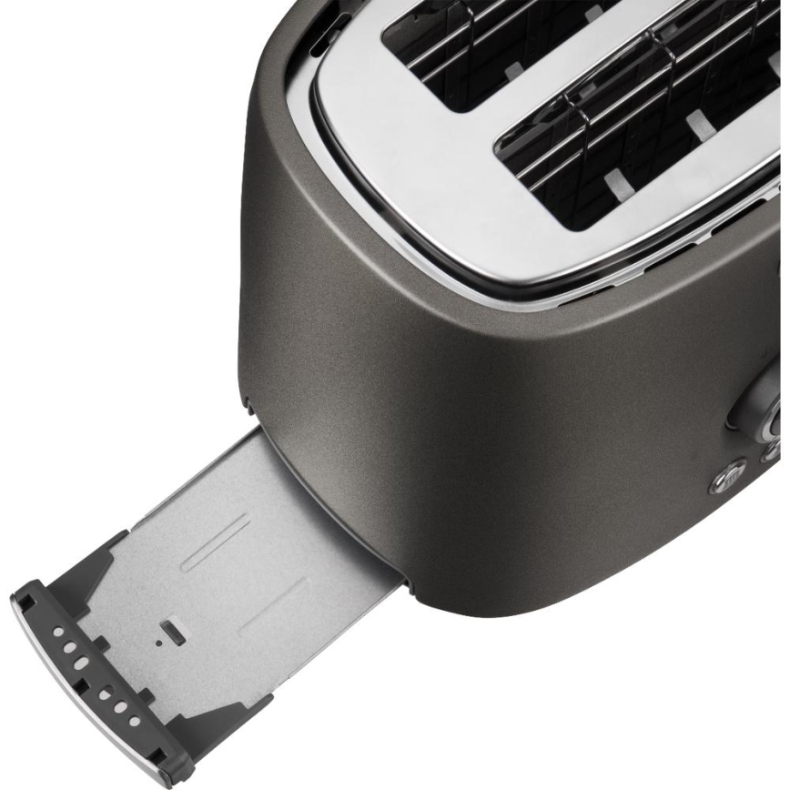 Sencor - Brødrister med 2 åbninger og grillfunktion, 1000 W/230 V, antracit