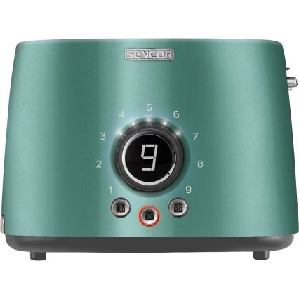 Sencor - Brødrister til 2 skiver med opvarmningsrist 1000W/230V mintgrøn
