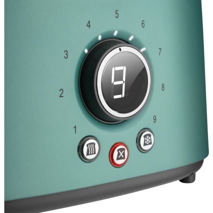 Sencor - Brødrister til 2 skiver med opvarmningsrist 1000W/230V mintgrøn