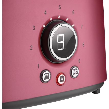 Sencor - Brødrister til 2 skiver med varmehylde 1000W/230V pink